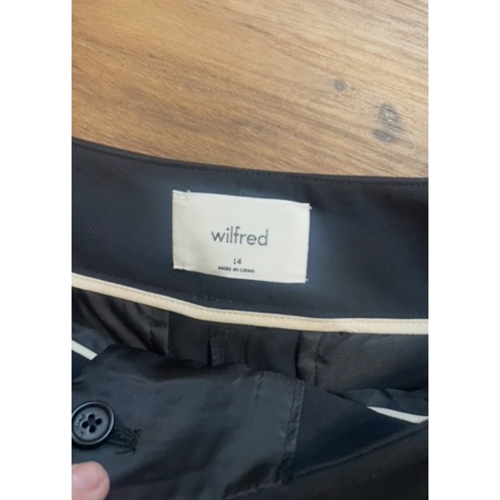 Wilfred Aritzia Tie-Front Pant Black High Waisted Cropped Straight Leg Size 14 - Picture 3 of 4
